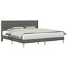 vidaXL Estructura de cama con cabecera Gris oscuro 180 x 200 cm Tela