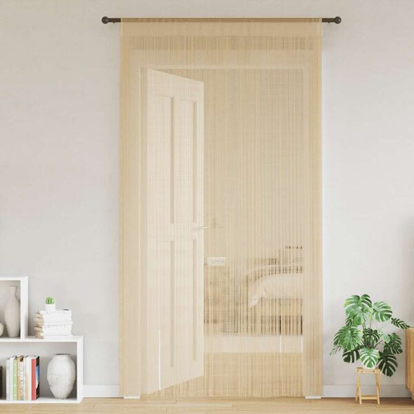 vidaXL Cortinas de flecos 2 piezas 100x250 cm beige