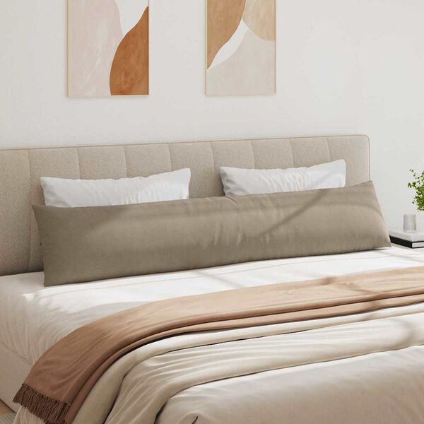 vidaXL Cojines de sofá 2 pcs Taupé 200 x 40 cm tela