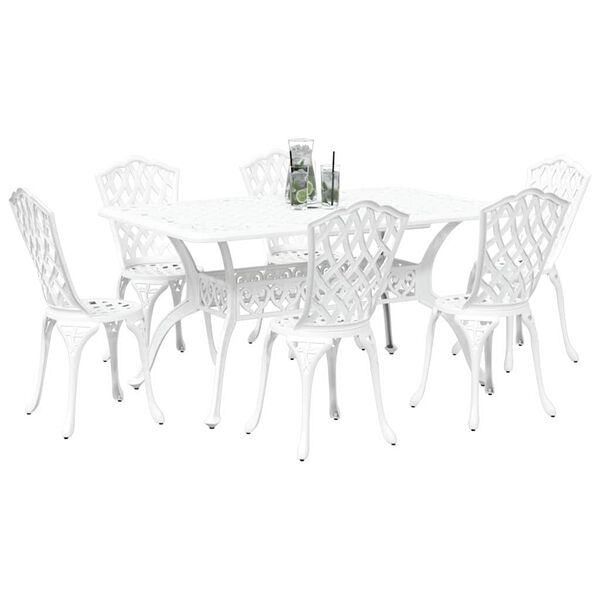 vidaXL Conjunto de Comedor de Jard&iacute;n 7 pcs Aluminio
