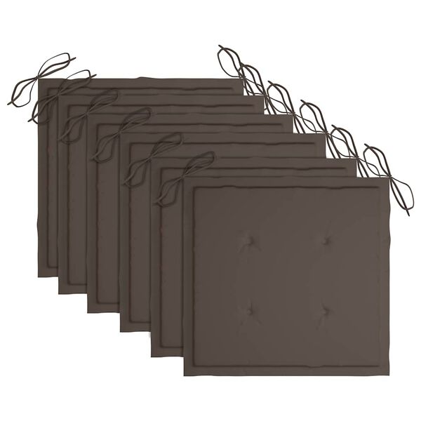 vidaXL Sillas de jard&iacute;n plegables 6 uds cojines madera maciza acacia