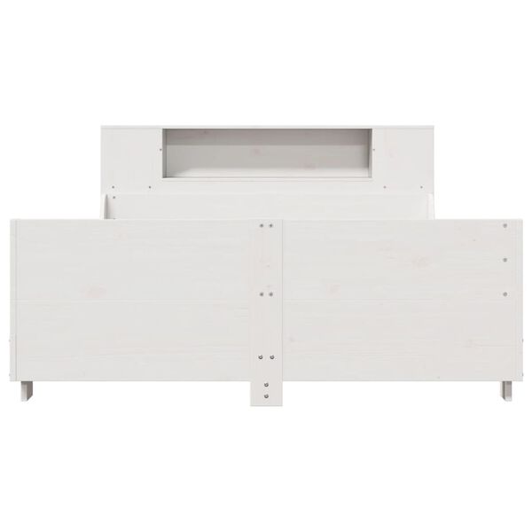 vidaXL Estructura de cama sin colch&oacute;n madera de pino blanca 150x200 cm