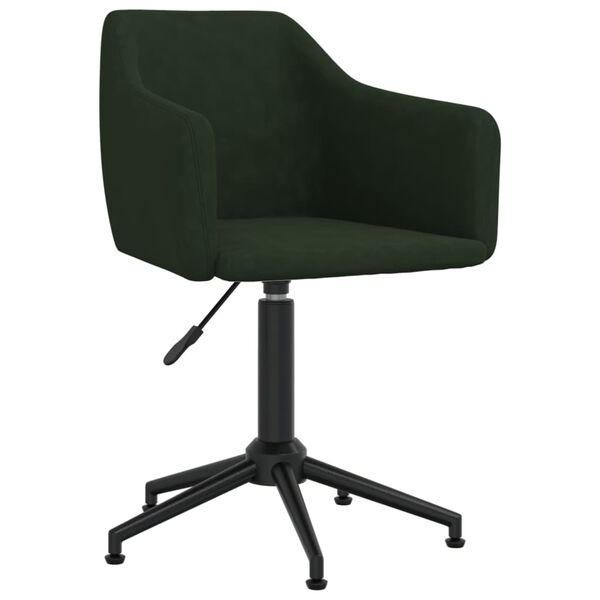 vidaXL Sillas de comedor giratorias 2 unidades terciopelo verde oscuro