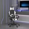 vidaXL Silla gaming cuero sint&eacute;tico negro y blanco