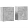 vidaXL Aparador de madera ingenier&iacute;a 2 uds gris hormig&oacute;n 60x31x70 cm