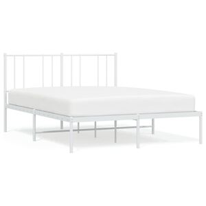 vidaXL Estructura cama sin colch&oacute;n con cabecero metal blanco 120x200cm