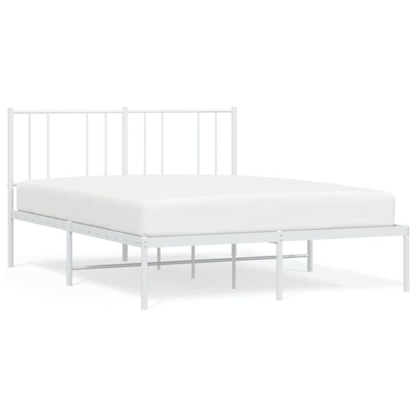 vidaXL Estructura cama sin colch&oacute;n con cabecero metal blanco 120x200cm