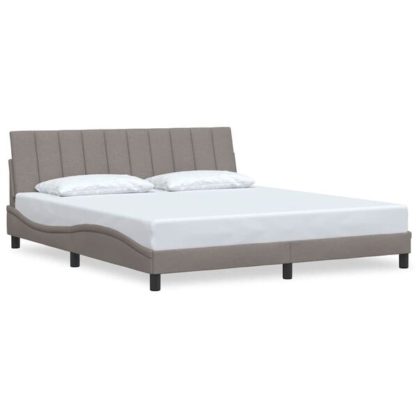 vidaXL Estructura de cama sin colch&oacute;n Hanko tela gris taupe 180x200 cm