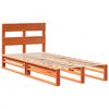 vidaXL Estructura de cama sin colchón madera maciza marrón 75x190 cm