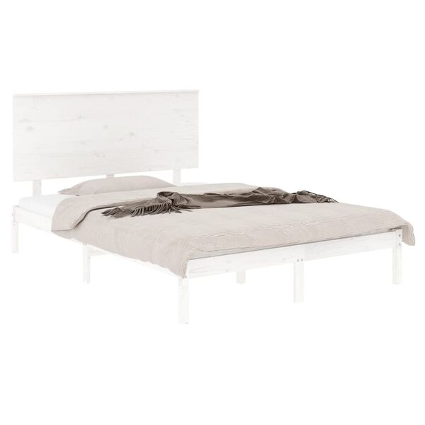 vidaXL Estructura de cama sin colch&oacute;n madera de pino blanca 140x190 cm