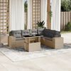 vidaXL Set sof&aacute;s de jard&iacute;n 7 piezas y cojines rat&aacute;n sint&eacute;tico beige