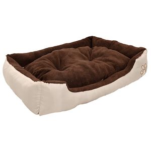 vidaXL Cama para perros beige y marr&oacute;n XXL