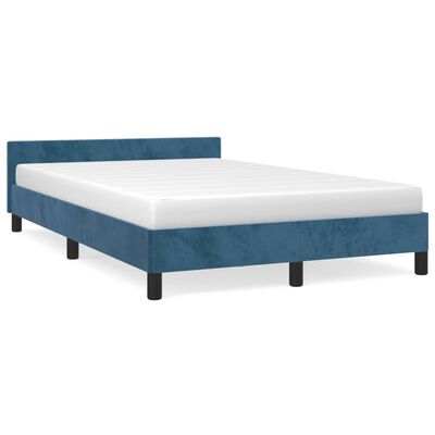 vidaXL Estructura cama con cabecero terciopelo azul oscuro 120x190 cm