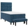 vidaXL Cama box spring con colch&oacute;n terciopelo azul oscuro 90x190 cm