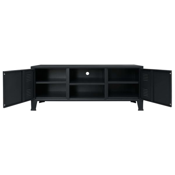 vidaXL Mueble para TV metal estilo industrial negro 120x35x48 cm