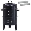 vidaXL Parrilla al aire libre &Oslash; 40 x 80 cm Acero Negro