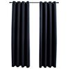 vidaXL Cortinas opacas con anillas (2 unidades), color negro, 137 x 213 cm, tela