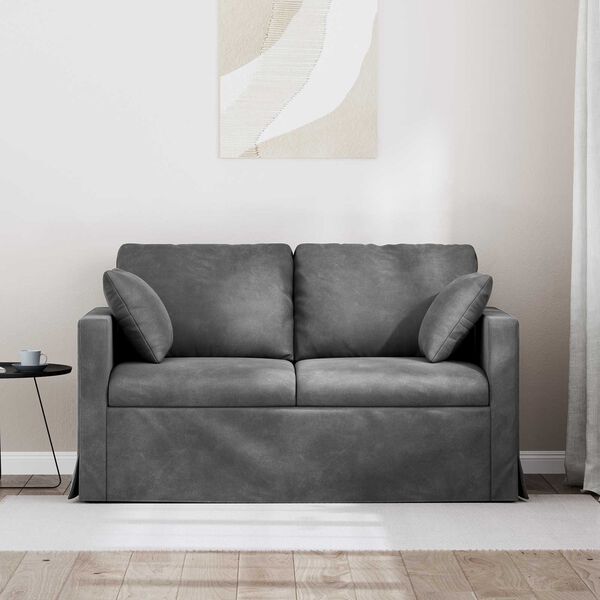 vidaXL Sof&aacute; Gris oscuro 138 x 78 x 80 cm Terciopelo