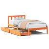 vidaXL Cama sin colch&oacute;n madera maciza de pino marr&oacute;n cera 100x200 cm