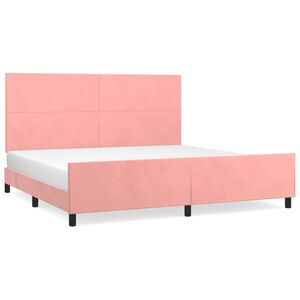 vidaXL Estructura cama sin colch&oacute;n terciopelo rosa 200x200 cm