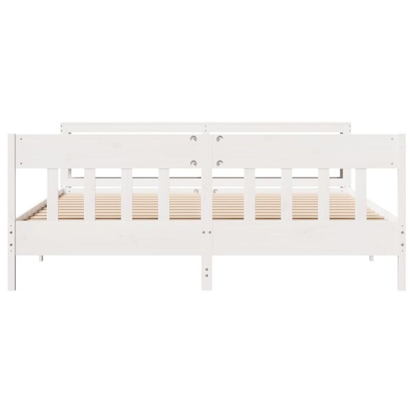 vidaXL Estructura de cama sin colch&oacute;n madera maciza blanca 200x200 cm
