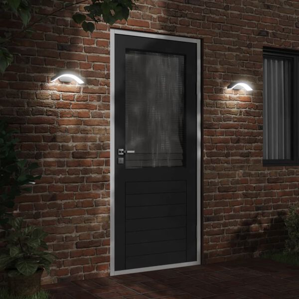 vidaXL Lámparas de pared LED de exterior 2 uds aluminio fundido negro