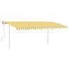 vidaXL Toldo retr&aacute;ctil manual con postes amarillo y blanco 5x3,5 m