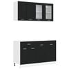 vidaXL Unidad de cocina LYON 4 uds. Roble Negro Madera de ingenier&iacute;a