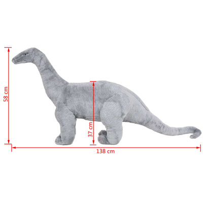 vidaXL Dinosaurio Brachiosaurus de peluche de pie gris XXL