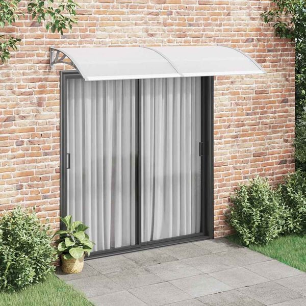 vidaXL Marquesina para puerta PC gris 240x100 cm