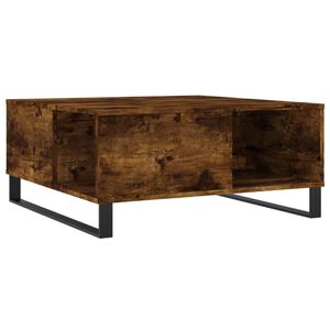 vidaXL Mesa de centro madera contrachapada roble ahumado 80x80x36,5 cm