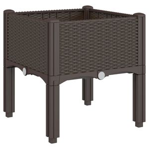 vidaXL Jardinera con patas PP marr&oacute;n 40x40x42 cm