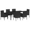 vidaXL Conjunto de Comedor de Jard&iacute;n 7 pcs Negro rat&aacute;n sint&eacute;tico