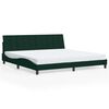 vidaXL Estructura de cama con LED sin colch&oacute;n Hanko terciopelo verde oscuro 200x200cm