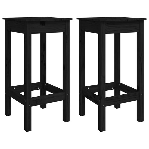 vidaXL Set de bar 5 piezas madera maciza de pino negro