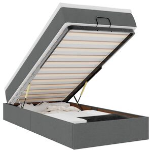vidaXL Estructura cama otomana colch&oacute;n tela gris oscuro 80x200cm