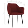vidaXL Sillas de comedor 2 unidades tela rojo tinto