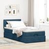 vidaXL Estructura de cama otomana con colch&oacute;n terciopelo azul oscuro