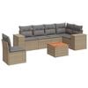 vidaXL Set sof&aacute;s de jard&iacute;n 7 piezas y cojines rat&aacute;n sint&eacute;tico beige