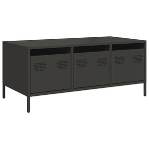 vidaXL Mesa de centro acero laminado en fr&iacute;o negro 101,5x50x43,5 cm