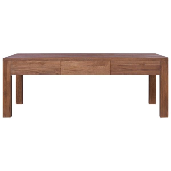 vidaXL Mesa de centro de madera maciza de teca 110x60x40 cm