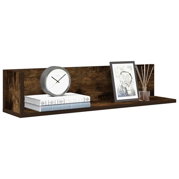 vidaXL Estantes de pared 2 uds madera roble ahumado 75x16,5x16,5 cm