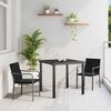 vidaXL Conjunto de Comedor de Jardín 3 pcs Negro y Gris