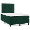 vidaXL Cama box spring colch&oacute;n y LED terciopelo verde oscuro 120x190cm