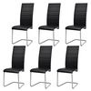 vidaXL Sillas de comedor voladizas 6 unidades cuero sint&eacute;tico negro