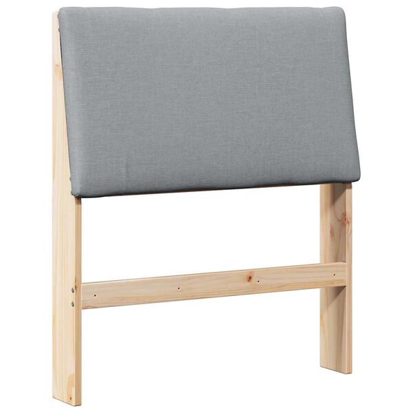 vidaXL Cabecero tapizado Gris Claro 80 cm Madera de pino macizo