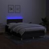 vidaXL Cama box spring con colch&oacute;n LED tela negro 120x200 cm