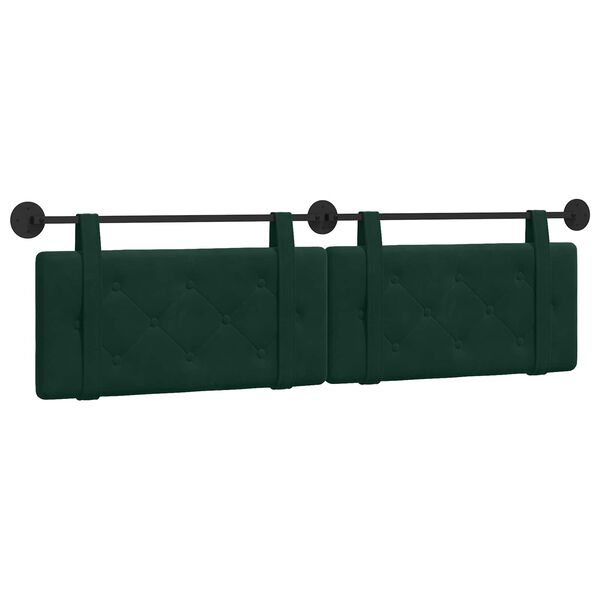 vidaXL Cabecera Colgante Verde oscuro 170 x 55 x 5 cm Terciopelo
