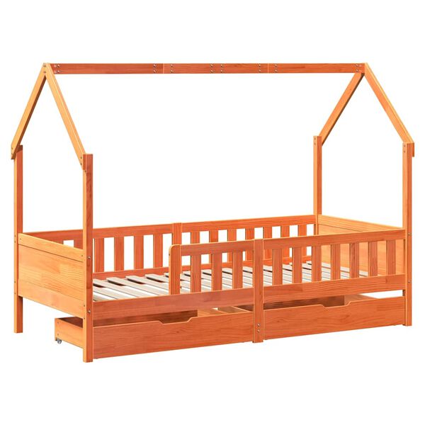 vidaXL Estructura de cama para ni&ntilde;os con cajones madera pino 90x200 cm