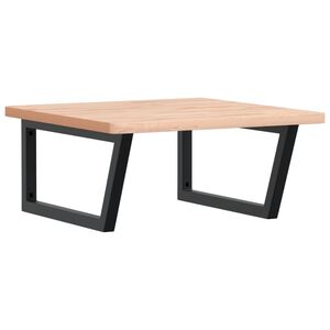 vidaXL Estante de lavabo de pared de acero y madera maciza de haya